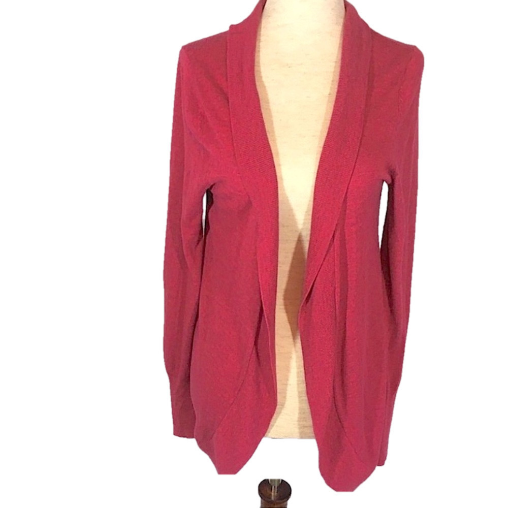 Open Front Knit Cardigan Size Medium Muted Raspberry Pink